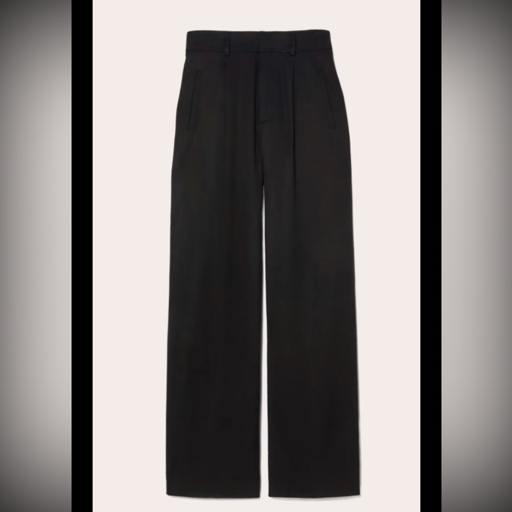 NWOT $128 Everlane the DRAPER pleated PANT in BUTTERSMOOTH black size 4S/4P